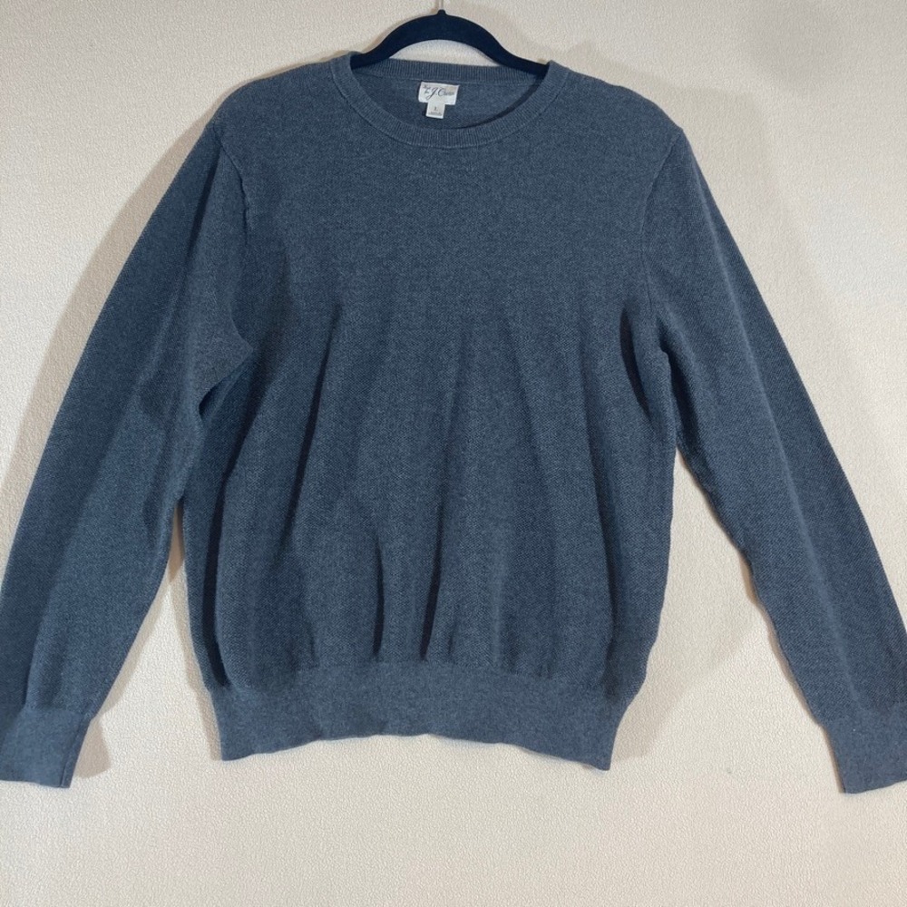 J.Crew Men's Crewneck Sweater Size Large Knit Gray Pullover Preppy Casual